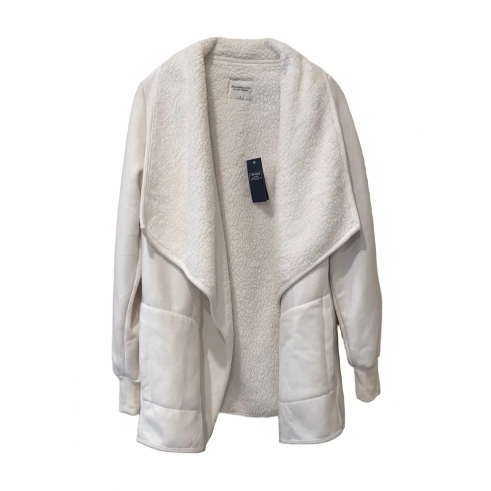 Abercrombie & Fitch NWT Soft A&F cream open face jacket, medium - Picture 1 of 9